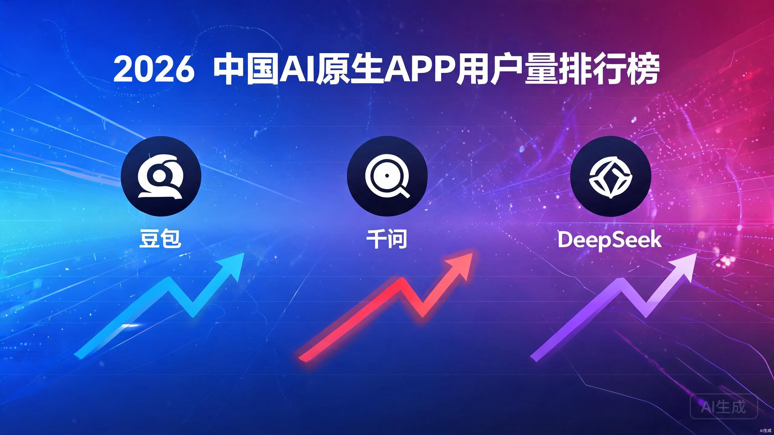 中国AI原生APP用户榜出炉：豆包月活3.82亿断层领跑，千问DeepSeek位列二三
