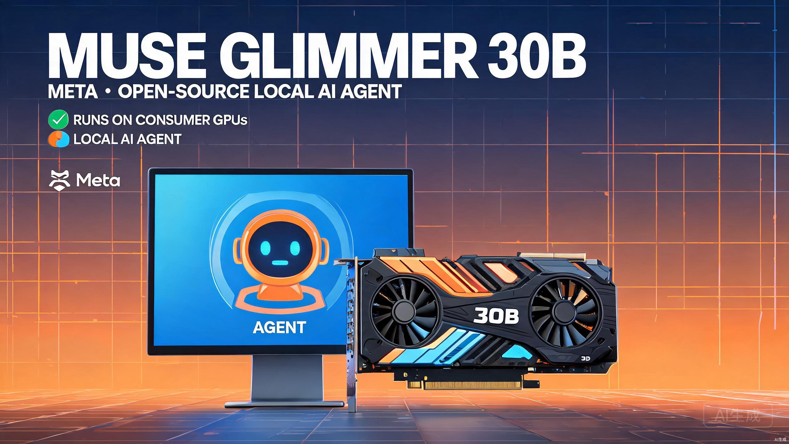Meta开源Muse Glimmer 30B本地Agent模型：单张消费级显卡即可运行
