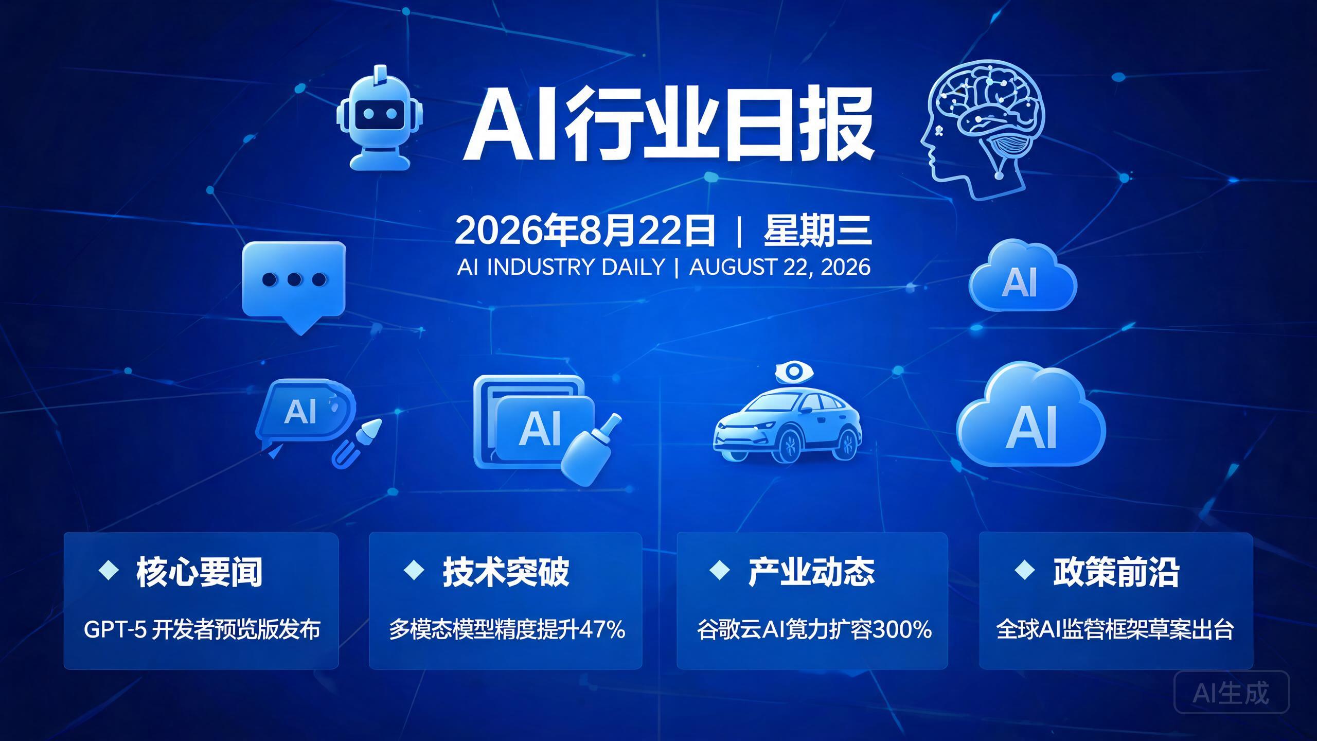 AI日报 2026-08-22：OpenAI GPT-5.6 Sol降价超20%、24小时三款大模型密集发布、DeepSeek视觉版上线